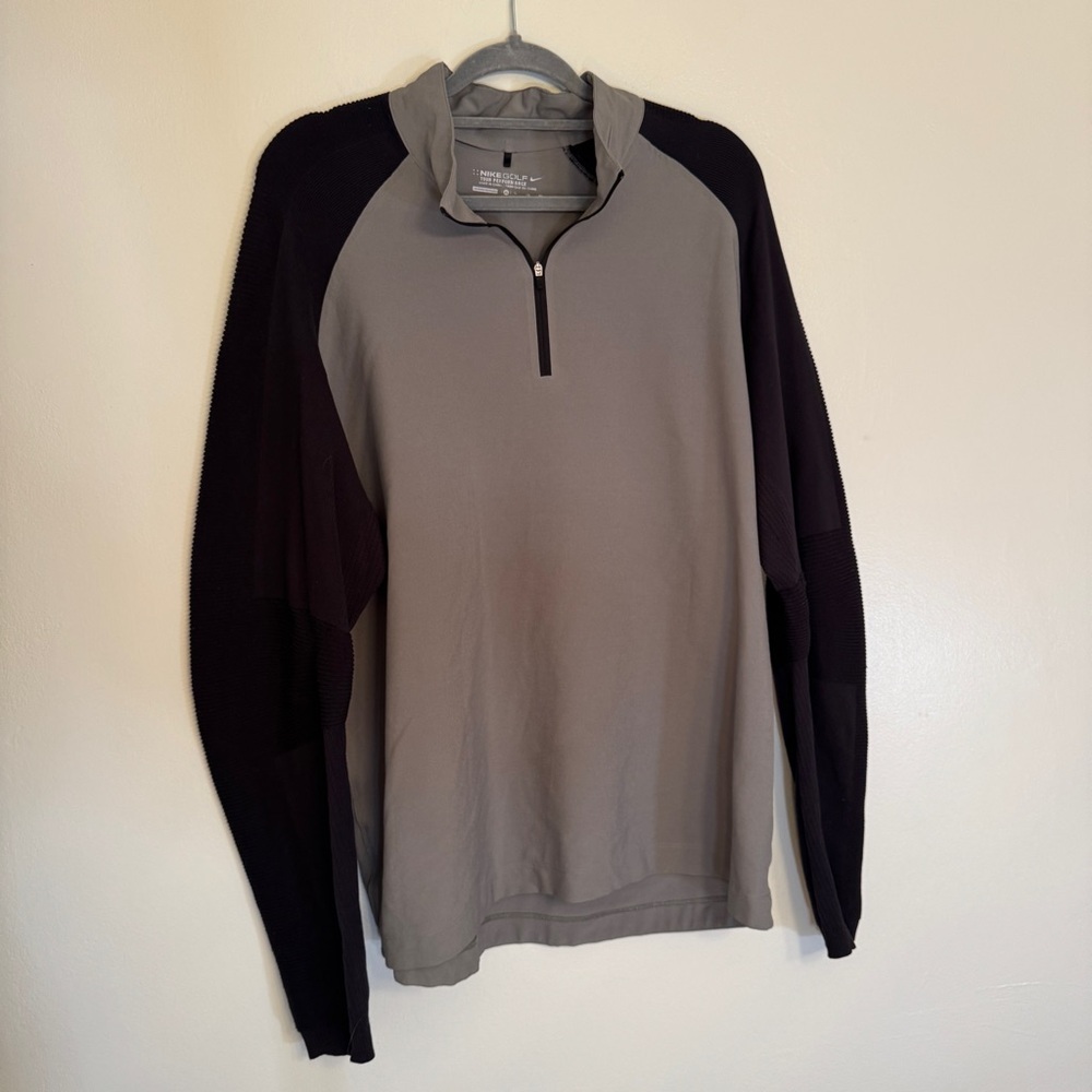 Nike Golf Gray and Black Quarter-Zip Pullover Size XL